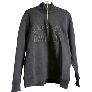 Harley-Davidson Men's Black Half-Zip Sweatshirt